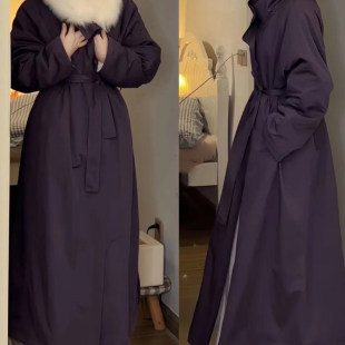 加绒加厚内胆收腰狐狸毛领皮草大衣保暖长款 2025冬季 派克服女长款