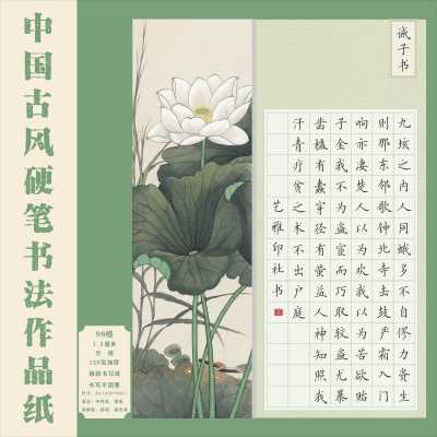 A4方格硬笔书法作品纸中国风国展硬笔创作学生成人比赛专用