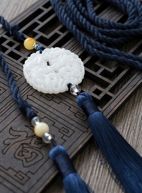 宫绦腰带汉服腰绳玉佩古风白玉吊坠长流苏腰坠明制圆领袍配饰定情