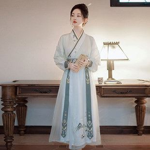 原创汉服女款中国古风武侠剑客仙气女士套装学生公子书生古装衣服