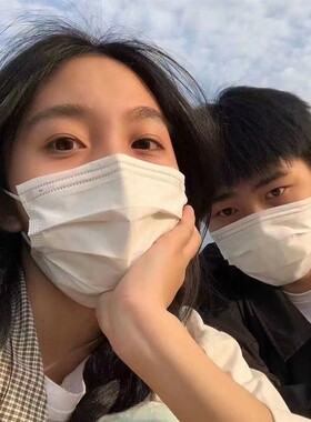 正品口罩ins网红一次性口罩白色男女学生成人款扁耳带不勒耳