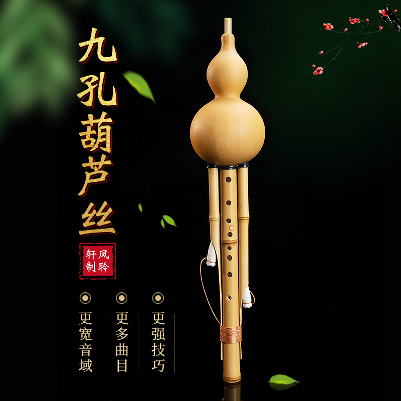 凤聆轩云南九孔葫芦丝金丝竹降b调c调G调F调专业演奏型胡芦丝乐器