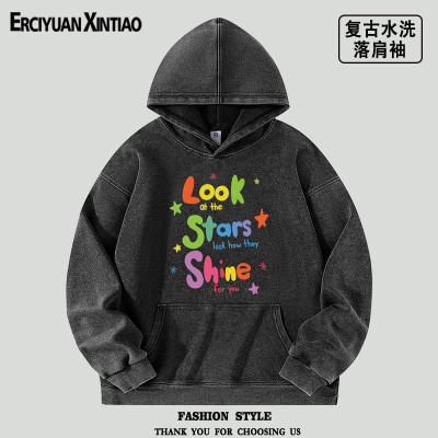 ColdPlay酷玩乐队水洗落肩袖薄款卫衣秋季音乐摇滚演唱会周边长袖