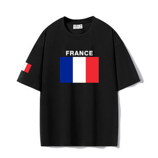 法国FRANCE足球超宽松oversize重磅T恤男女队服运动篮球迷衫衣服