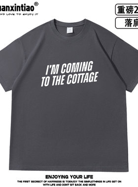 IM COMING TO THE COTTAGE 巅峰对决ilya落肩款重磅T恤夏季