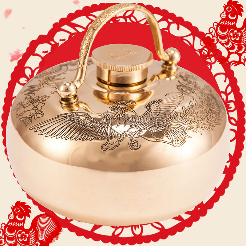 张小泉汤婆子铜质加厚注水热水袋暖手宝暖壶烫捂子老式女婆婆