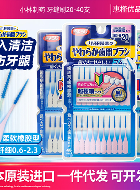 日本原装进口小林制药成人剔牙线棒牙线签牙缝刷SSSS-LL 20支