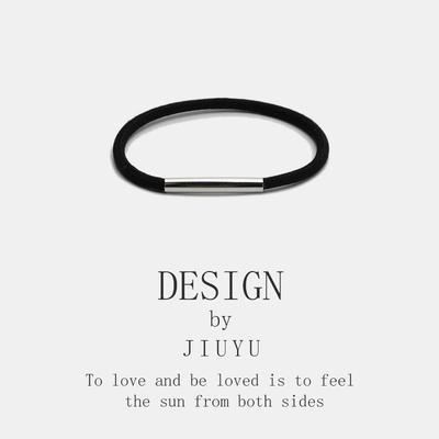 情侣款皮筋编织手绳男友专属