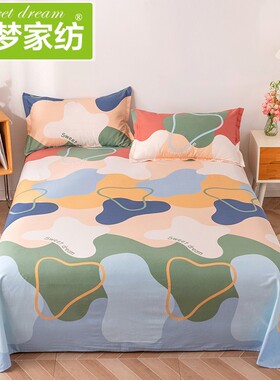 清仓100%全棉床单单件160x230纯棉被单单人加密春夏花卉款