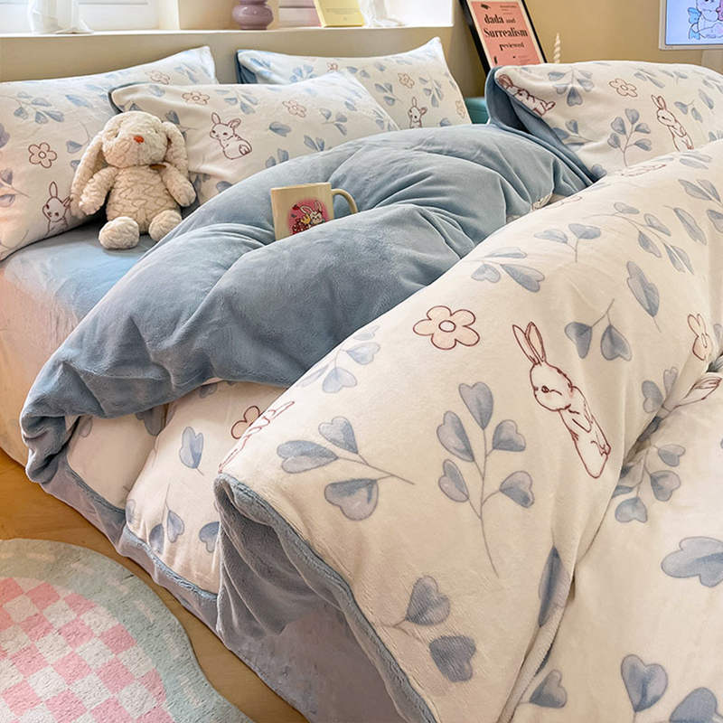 牛奶绒四件套秋冬保暖不易掉毛