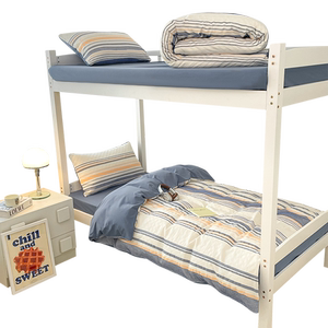 学生宿舍华夫格全棉三件套单人0.9米纯棉双人四件套1米8床单被罩