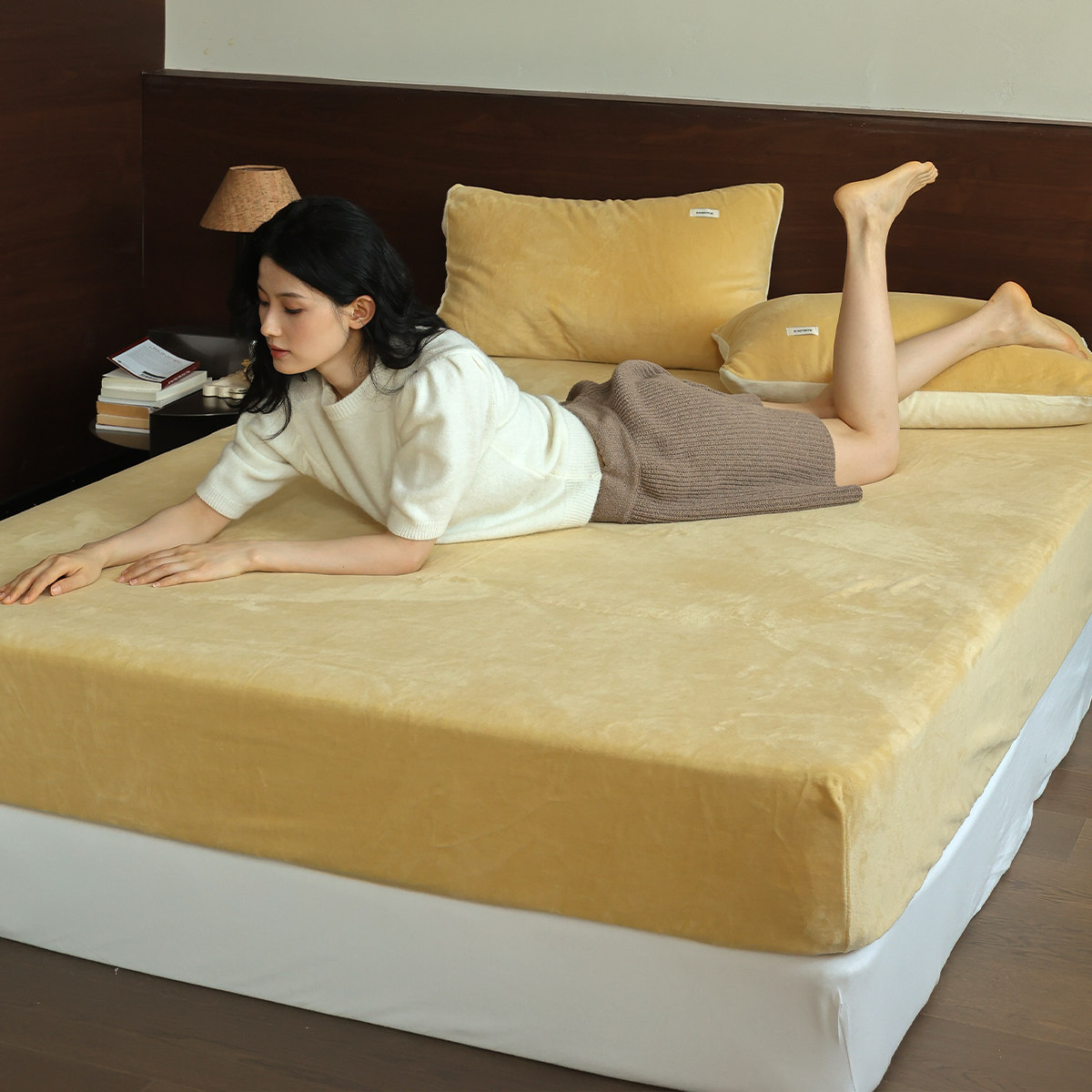 牛奶绒床笠单件2025新款床笠罩加绒床垫保护罩珊瑚绒床罩床垫套