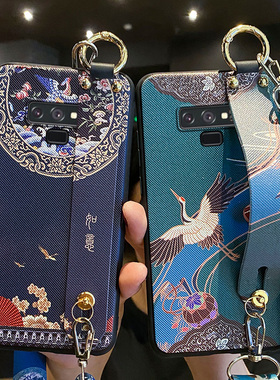 适用三星note9手机壳如意腕带GALAXY note8保护硅胶套N8全包nt8曲面屏防摔N9斜挎挂绳SM一n9508软N9500女新款