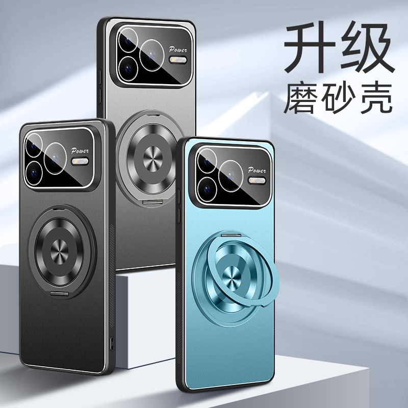 适用华为荣耀power2手机壳prower2金属保护套SER一AN00自带镜头膜全包气囊防摔磨砂硬外壳男女新款支架高级感