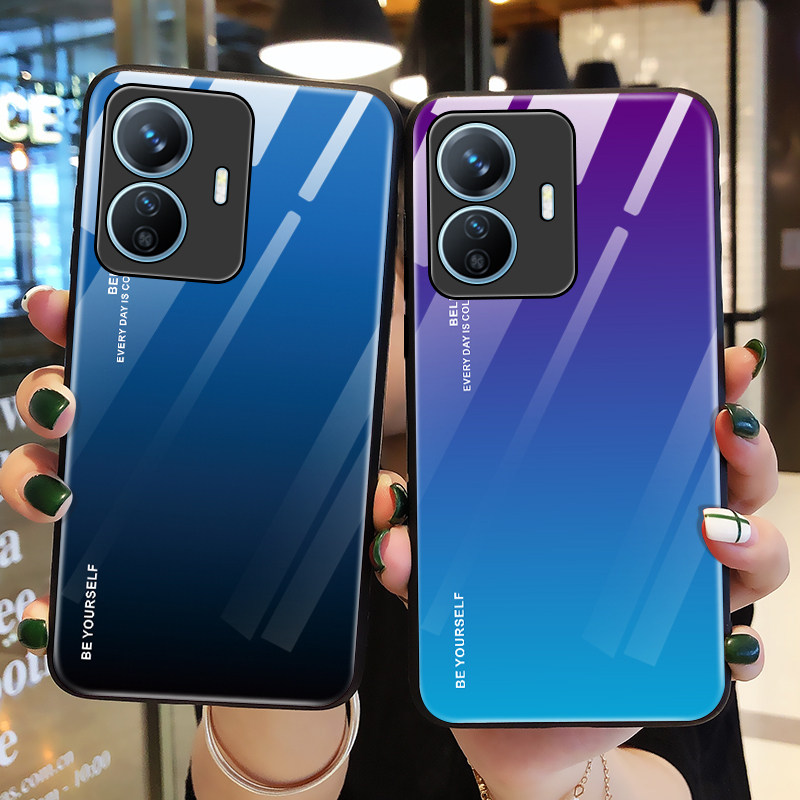 vivoy77e钢化玻璃简约保护壳