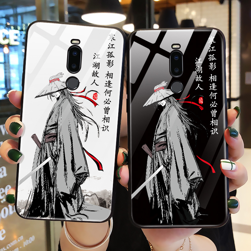 武侠适用于魅族note8手机壳方形玻璃魅族x8保护硅胶套防摔软硬壳