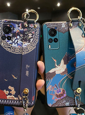 适用vivox60手机壳如意腕带vivo保护x60pro硅胶套X60t全包镜头6O曲屏por防摔V2046A斜挎挂绳5G软壳viv0女新款