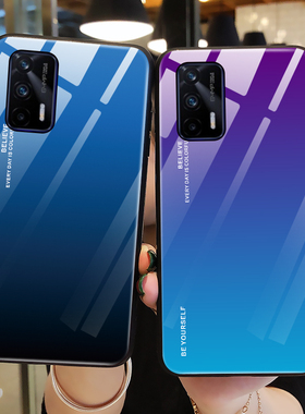 适用realmeQ3手机壳玻璃realme真我Q3pro保护硅胶套realmeQ3i全包3Q防摔青紫色ins风realmeq3pro软壳男个性女