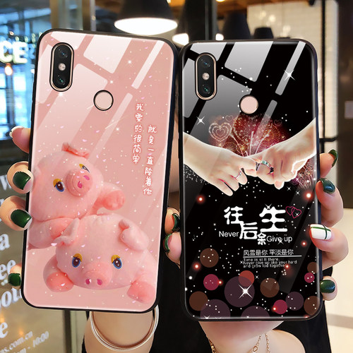 适用小米mix2手机壳钢化玻璃