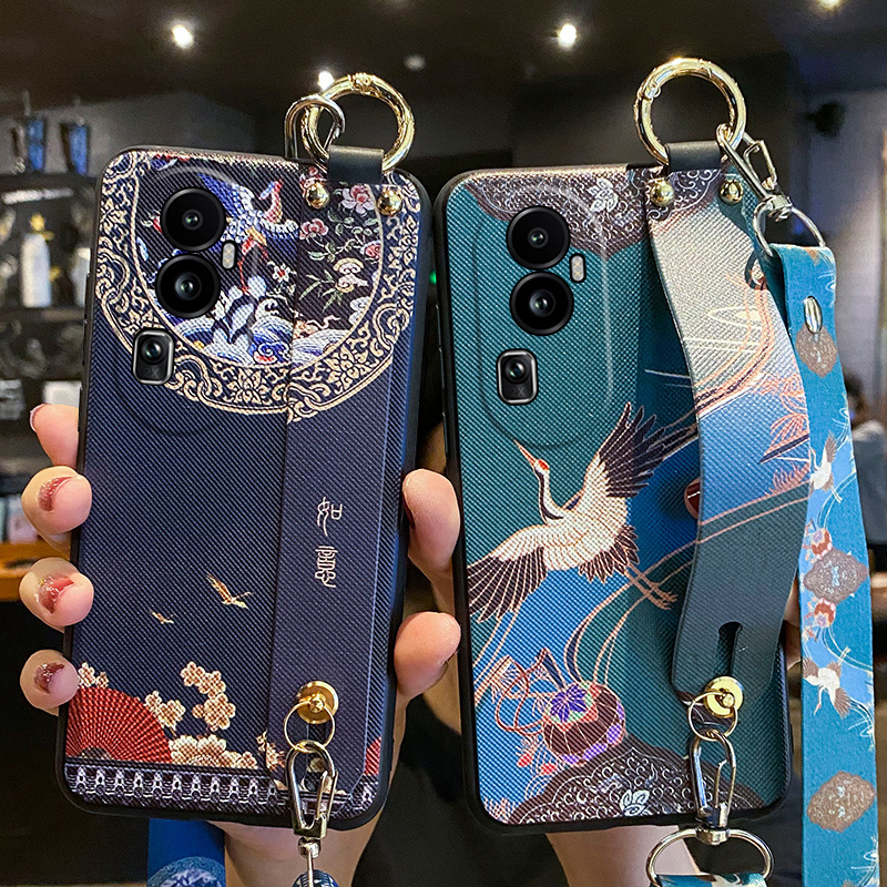 适用opporeno10手机壳如意腕带reno10pro十保护oppo硅胶套opopreno全包防摔por磨砂ren0软壳挂绳0pp0女105G男