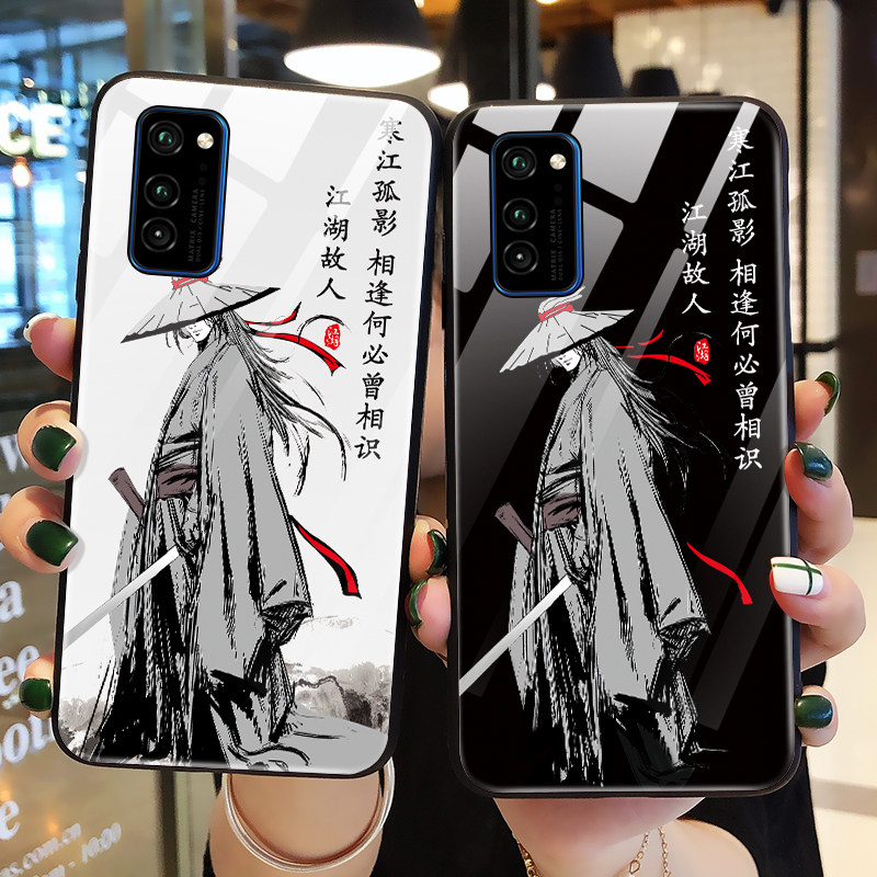 武侠古风适用于华为荣耀v30手机壳v30pro保护硅胶套v3o全包honor防摔