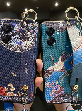 适用oppoA57手机壳如意腕带oppo保护A57硅胶套5G镜头全包PFTM20斜挎挂绳防摔575g磨砂软opop外0pp0女新款妈妈