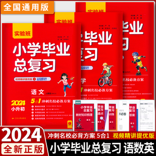 译林版 2024新版 通用版 社教辅升初中小考资料辅导书六年级春雨教育专项训练 实验班小学毕业总复习语文数学英语人教版 江苏人民出版