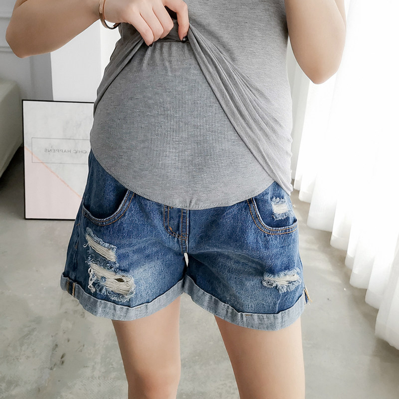 外穿翻遍破洞孕妇牛仔短裤时尚热裤2019夏季孕妇裤托腹打底裤裤子