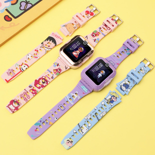 AL10替换腕带男女学生 4pro智能电话手表ASN 适用于华为儿童手表5硅胶表带可爱卡通印花新耀款 5活力版