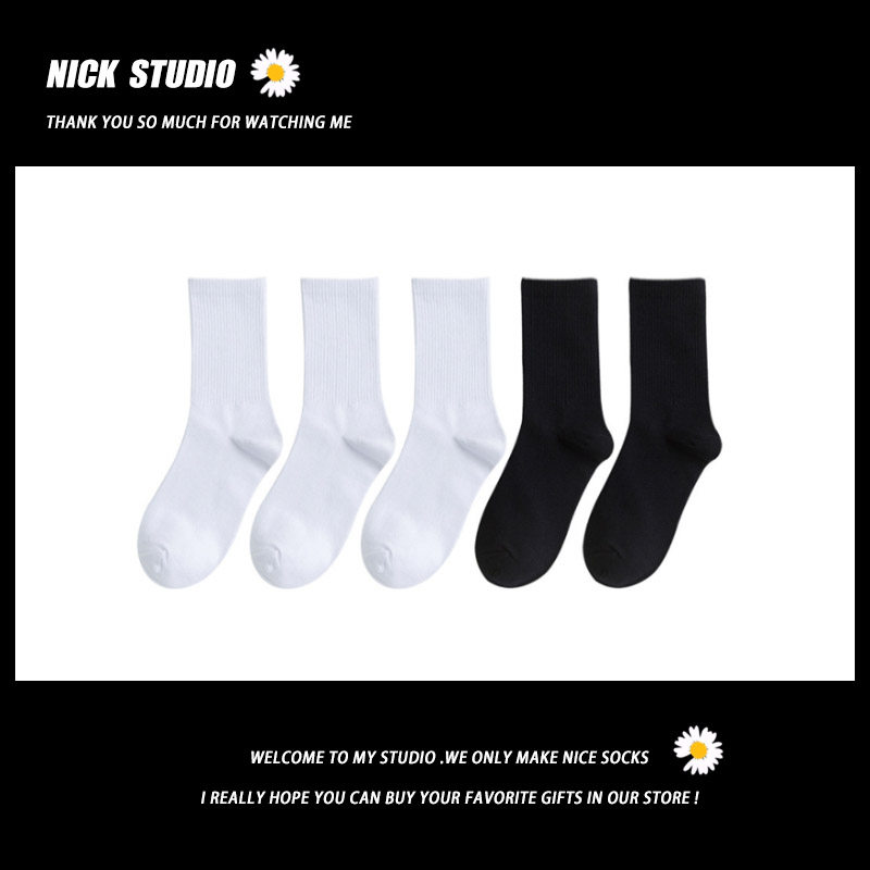 ins螺口百搭休闲四季情侣款袜子