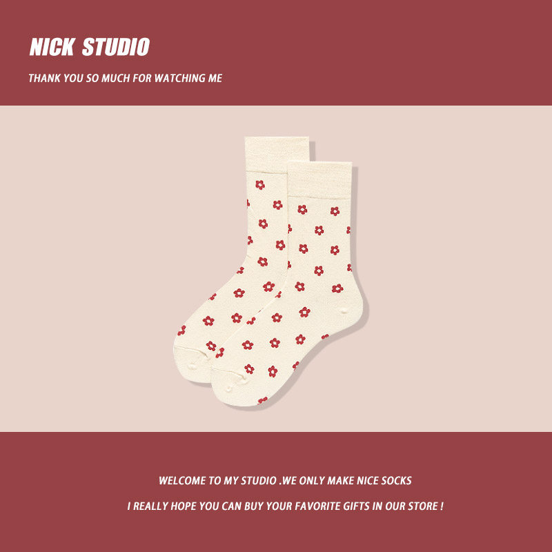 【nicksocks】袜子ins趣味小花朵