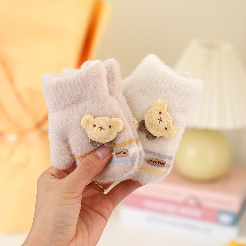 加绒加厚小童0-3婴幼连指手套