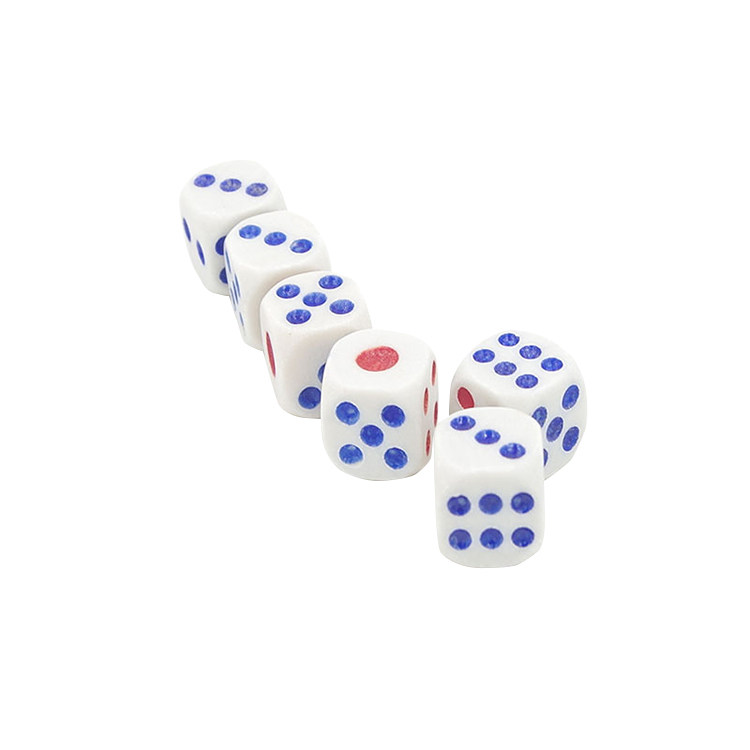 40014号骰子数字骰圆角红蓝点骰