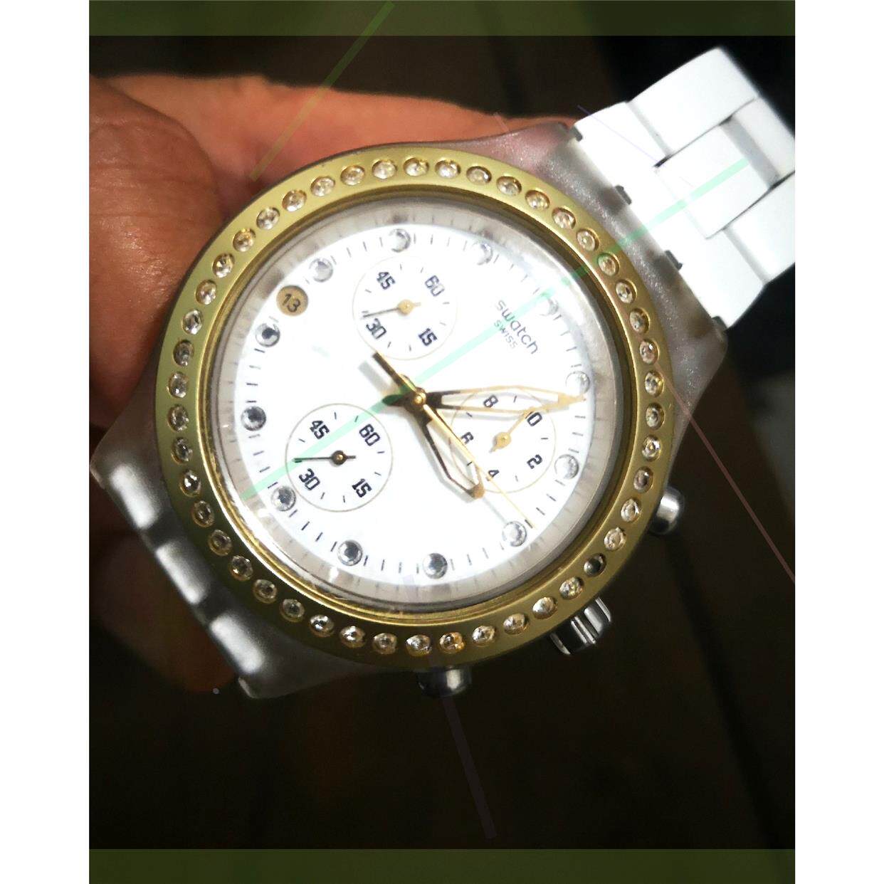 非实价议价议价swatch irony diaphane 三眼计时潜水表,议价非实