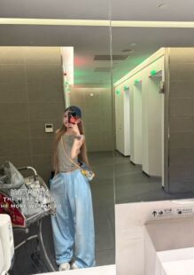 GOD财神2026夏季新款韩版高腰抽绳泼墨白点阔腿裤女宽松百搭裤子