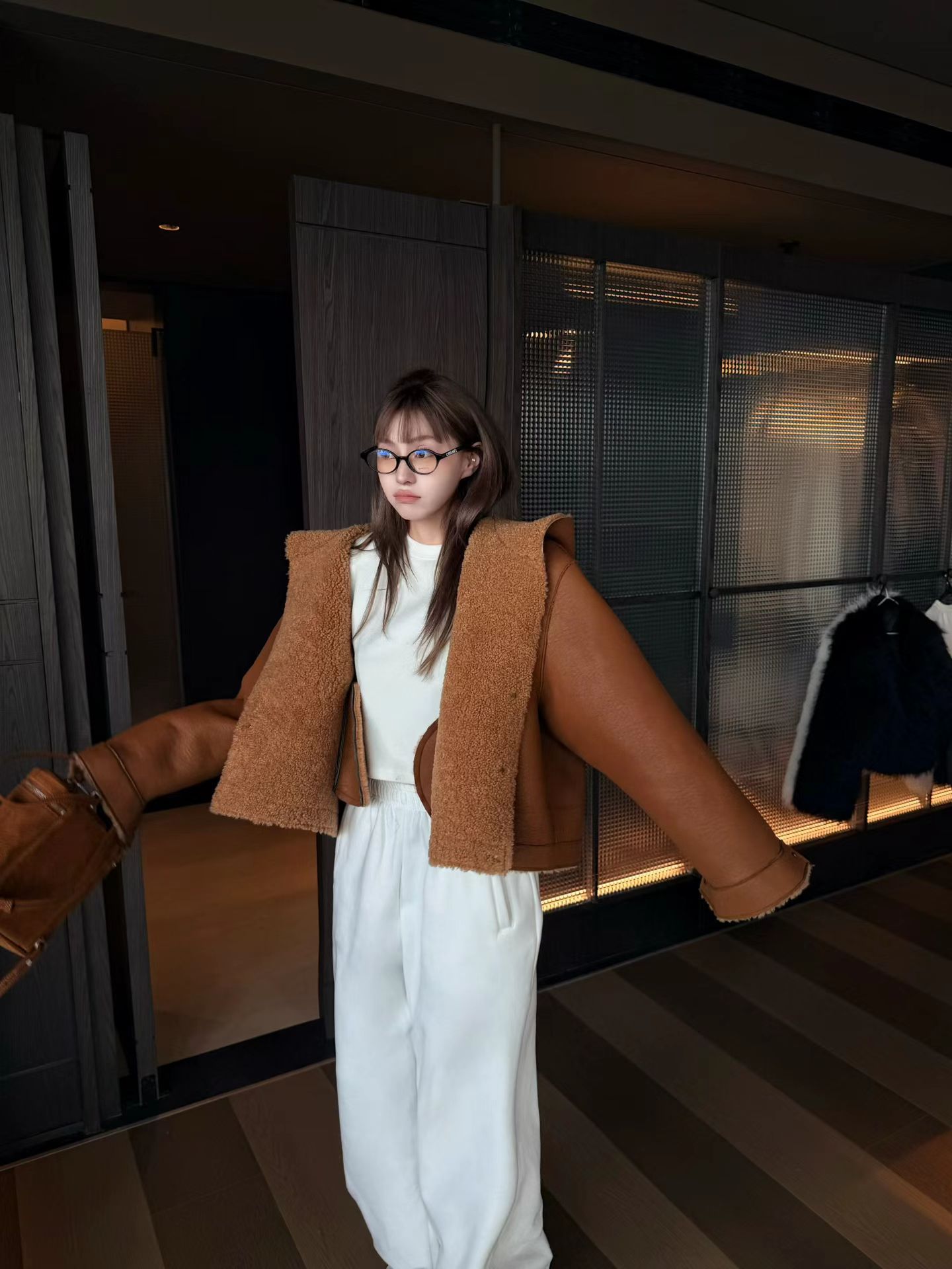 GOD财神2025秋冬新款韩系小众设计羊羔毛皮毛一体外套女宽松洋气