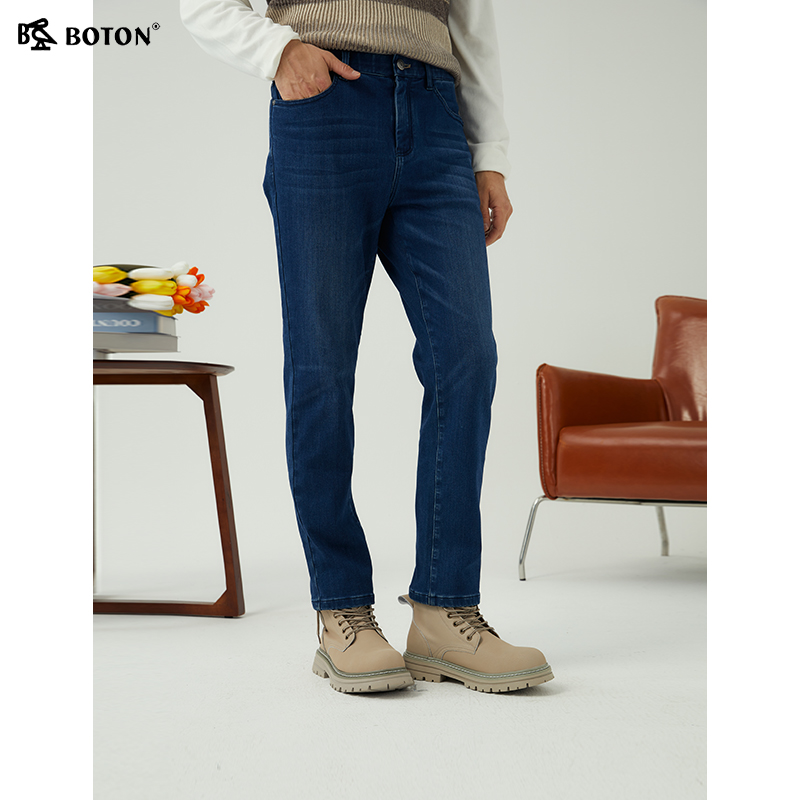 波顿拉链长裤做旧秋冬