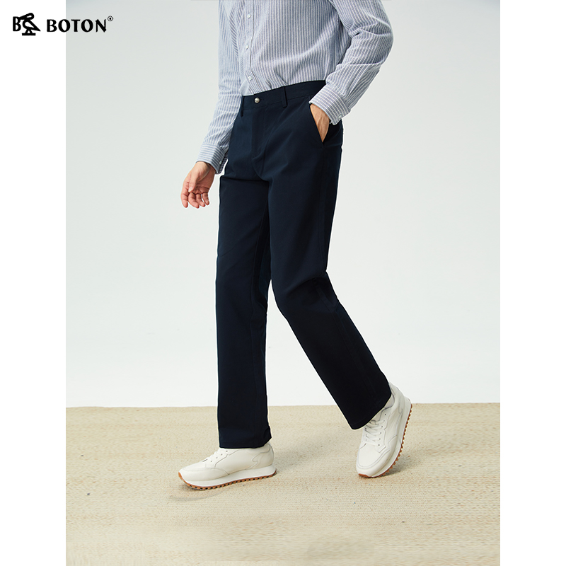 波顿男士直筒修身休闲裤