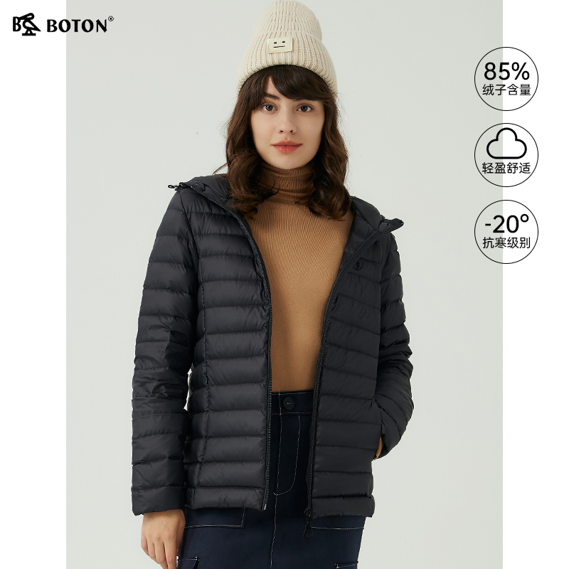 波顿休闲聚酯纤维中长款