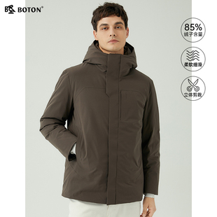 中长款 男士 咖啡色白鸭绒高端羽绒服商务休闲外套 新款 波顿2025冬季