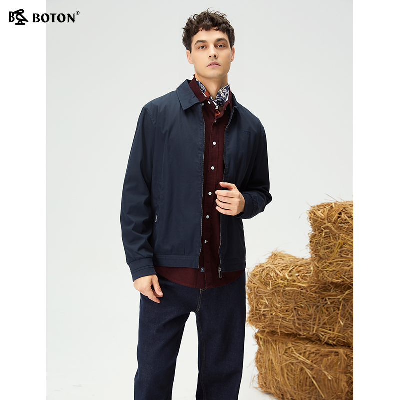 波顿飞行员翻领夹克男春秋季新款商务休闲高启强同款高端外套