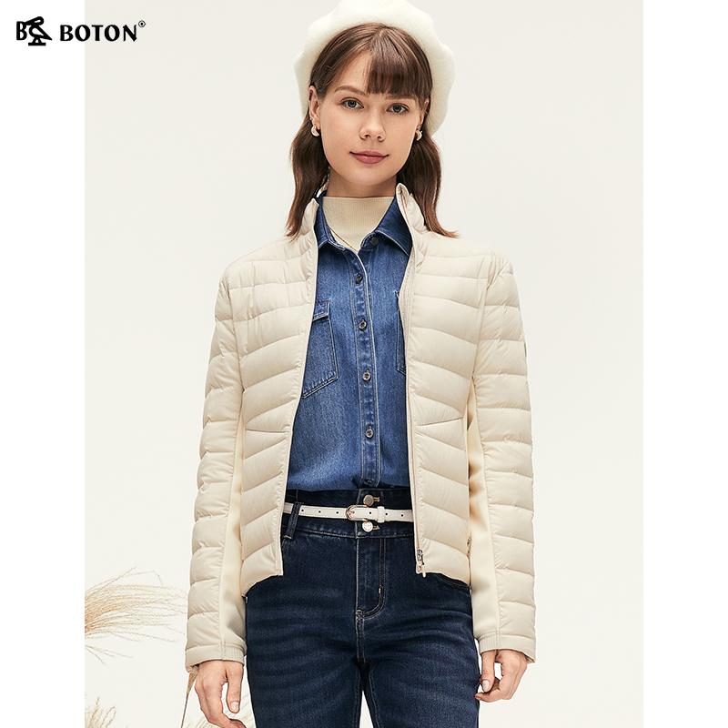 波顿轻薄羽绒服修身立领保暖