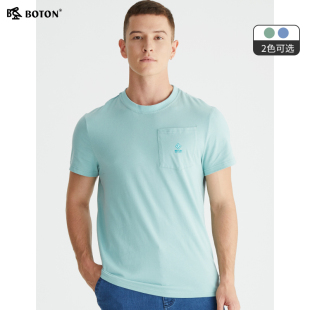 衫 2025新款 高端t恤男士 纯棉圆领体恤 半袖 潮牌大码 美式 波顿短袖