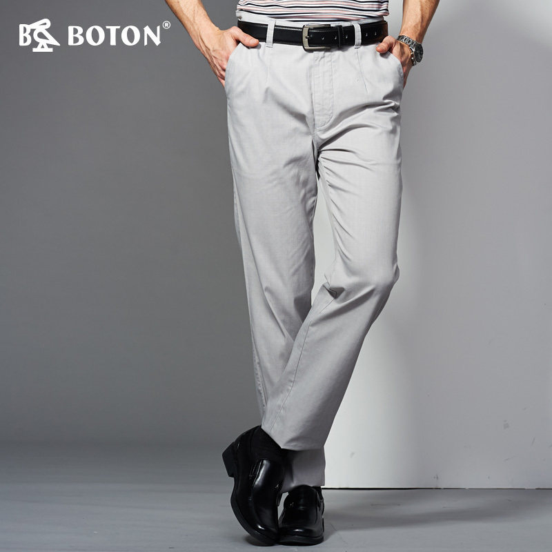 波顿/Boton男装薄款春夏高腰中年男士爸爸浅色休闲裤长裤直筒宽松|ruв категории Мужская одежда, брюки - от Buy2taobao.com для оказания профессиональной услуги покупки агента Taobao