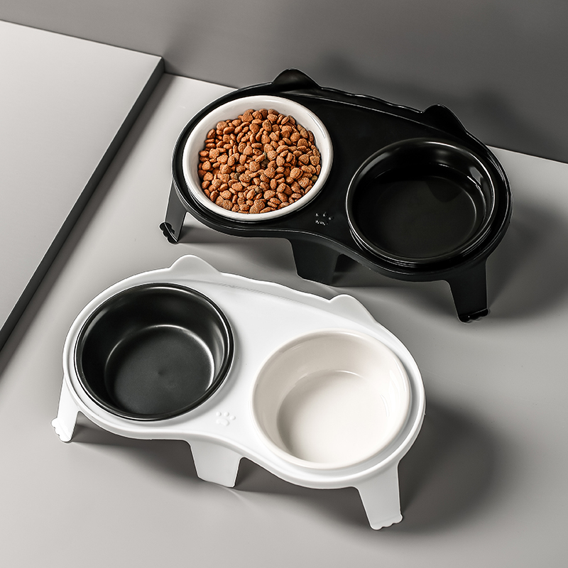 陌恩宠物碗防黑下巴黑色水碗