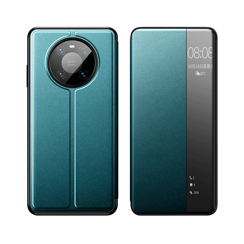 适用于华为mate40手机壳 mate40pro保护套翻盖式皮套por+全包边防摔5g版外壳硅胶超薄高档智能休眠视窗男女款