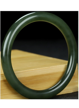 天然新疆和田玉手镯玉石手镯扁条圆条镯平安镯E80号 57mm