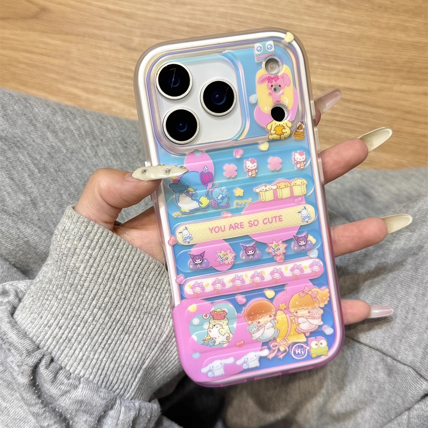 可爱镭射双子星kitty猫小伙伴合集适用于iphone17promax苹果14手机壳15新款16pro女13二合一17pm硅胶防摔软壳