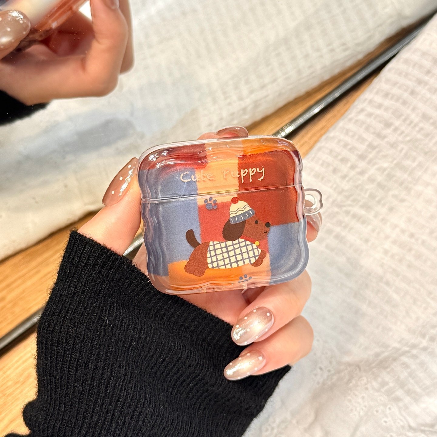 日韩ins拼接色块奔跑腊肠狗适用于苹果AirPodspro3耳机保护套AirPods pro4新款无线蓝牙3代AirPods1/2情侣款,3C数码配件,耳机保护套,淘宝优惠券,粉丝福利购,淘宝优惠卷