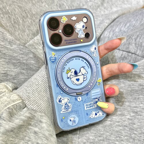 可爱卡通动漫杯子史努比360旋转一体支点壳适用于iphone18promax苹果15手机壳17新款16pro女17pm硅胶防摔软壳